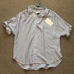 Universal Thread B&W Striped Button Up